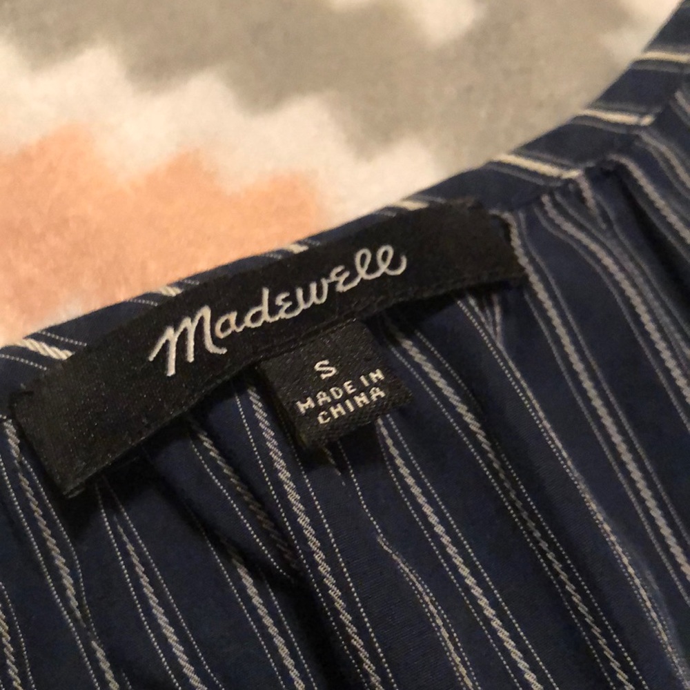 Madewell Embroidered Blue/White Top Size S NWOT - Picture 2 of 11